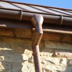Copper gutter and downpipe
