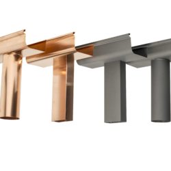 Copper and zinc rainwater fittings