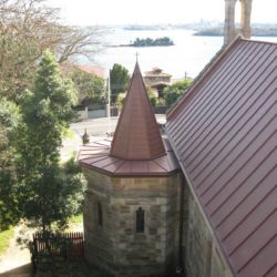 Copper heritage church roof and spire